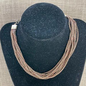 Treasure and Bond Women Necklace Choker Brown Leather Multi Layer Jewelry New
